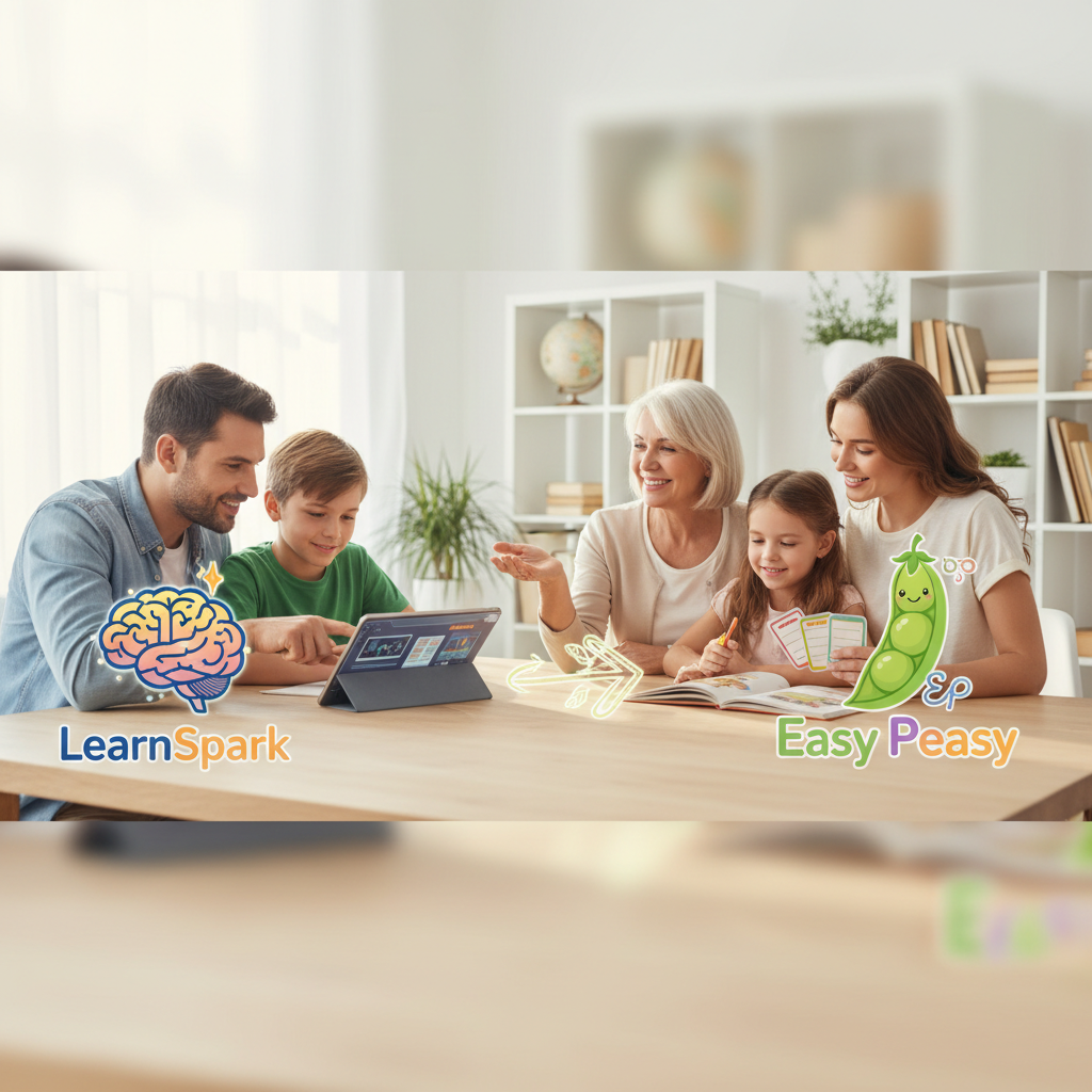 AI-generated illustration for: LearnSpark vs Easy Peasy: Choosing the Right Homeschool Path