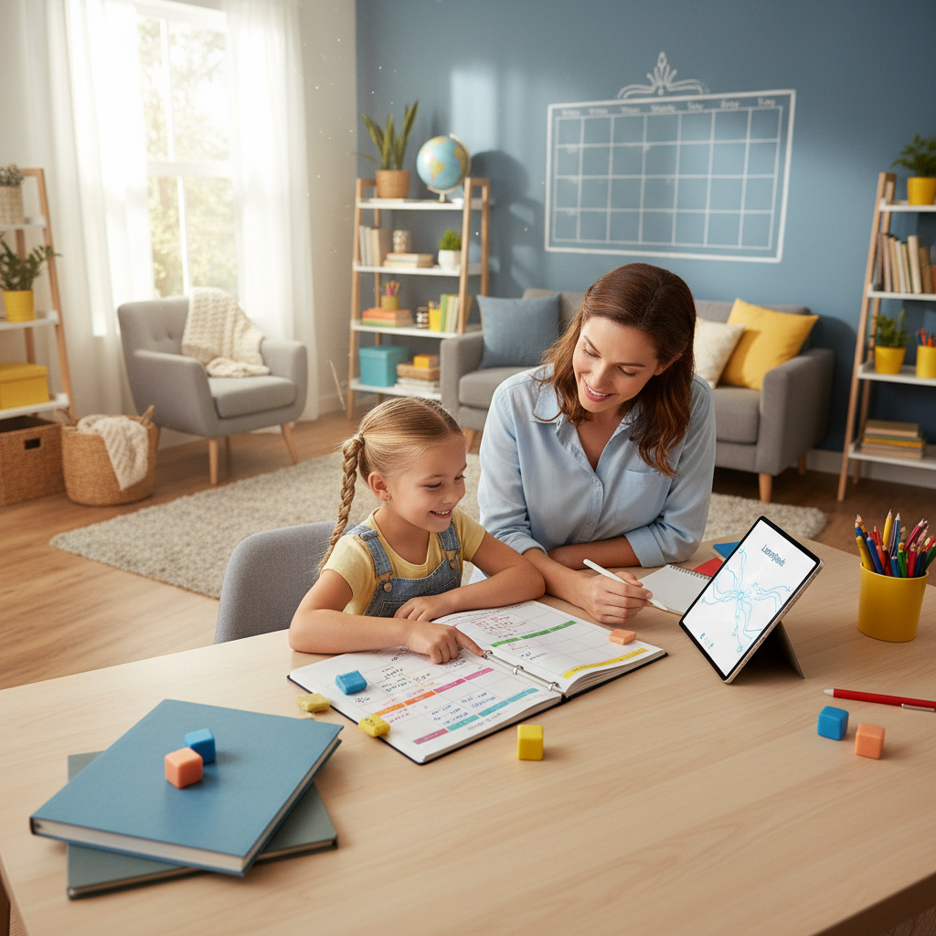AI-generated illustration for: LearnSpark vs Homeschool Planners: Planning vs Generating Lessons