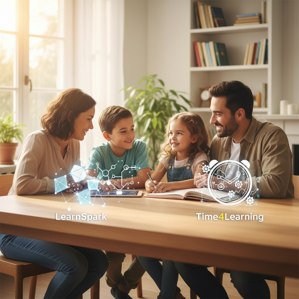 AI-generated illustration for: LearnSpark vs Time4Learning: Finding the Best Path for Your Family